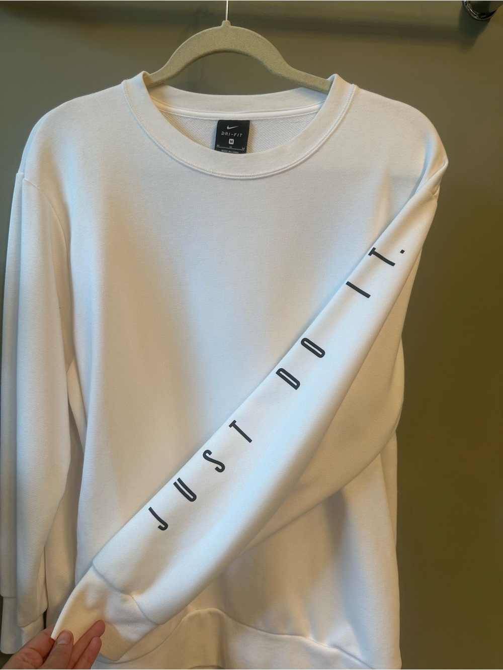 Nike White Dri-FIT Crewneck Sweatshirt with Black Label